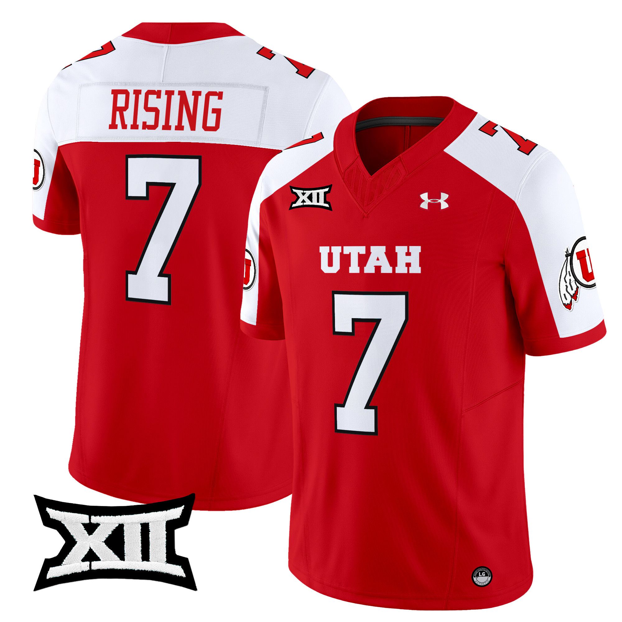 Men Utah Utes 7 Rising Red 2024 Vapor Limited NCAA Jersey style 1